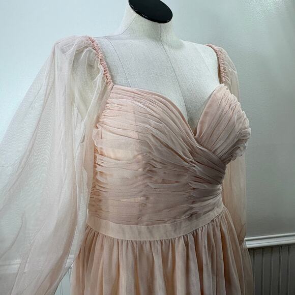 Nabela Noor x Eloquii Size 16 Puff Sleeve Dress Midi Coquette Fairy Tulle Ballet - Picture 15 of 16